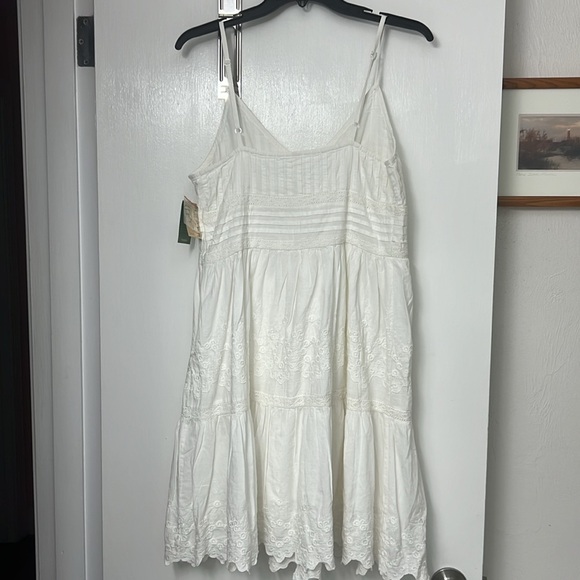 8. Roper white cotton spaghetti strap dress Sz M side zipper, adjustable straps - Picture 2 of 10